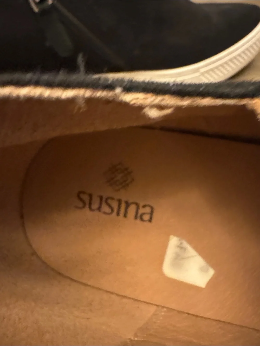 Susina Black Suede Slip-On Sneakers with Ivory Rubber Sole